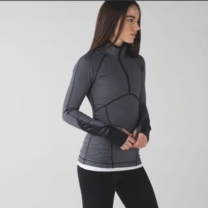 Lululemon Kriss Cross Half Zip black striped